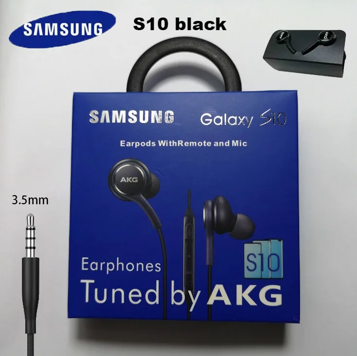 Наушники samsung AKG EO IG955, 3,5 мм/type c, наушники-вкладыши с микрофоном, проводная гарнитура для смартфонов samsung Galaxy note10 S10 S9 S8 S7 S6 huawei - Цвет: S10 with blue box