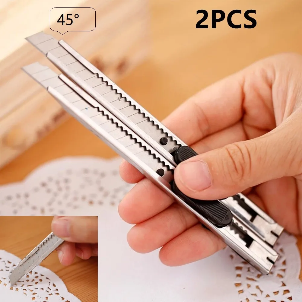

45 Degree Blade Tip Razor Blade Auto-lock Utility Stainless Steel DIY Art Cutter Crafting Scrapbooking Utility Blades