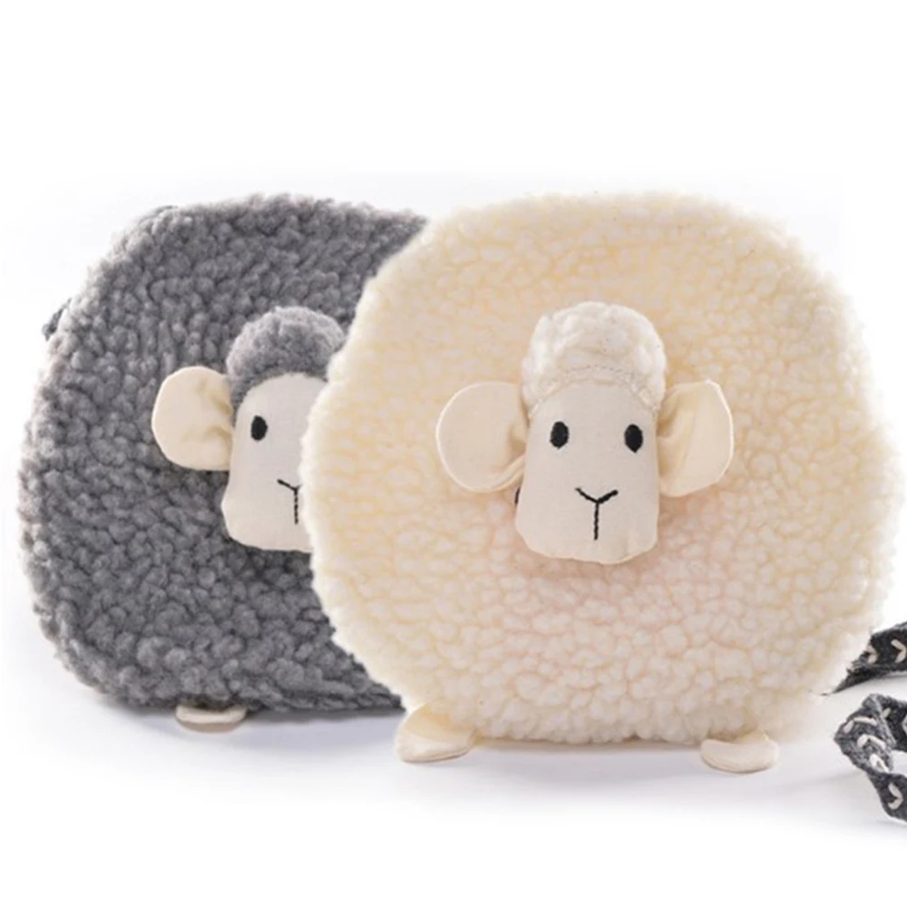 Милая форма овец мини-сумка через плечо Портмоне кошелек мультяшная плюшевая
