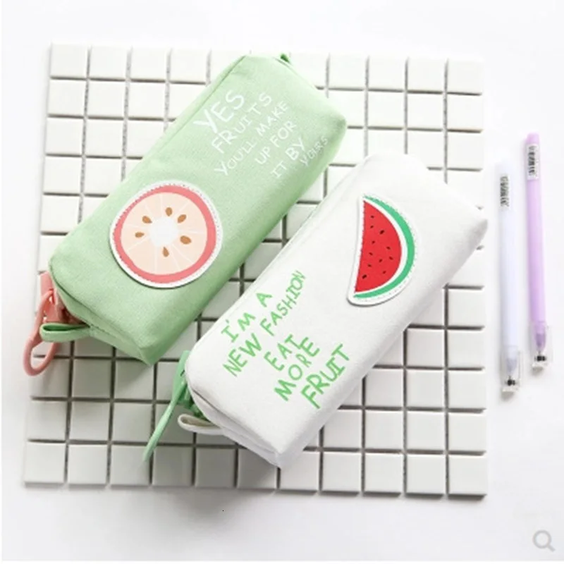 

Creative Colorful Large Capacity Pencil Case Kawaii Cartoon Pen Bag Box Cute Canvas Pencilcase School Stationary Supplies 050022