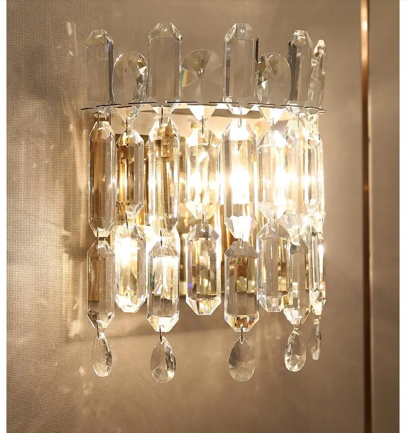 Новая Скандинавская настенная лампа современный кристалл W24cm H29cm LED американский