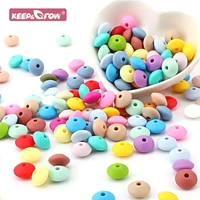 lentil silicone beads 12mm 100pcs food grade teether abacus pearl chews pacifier chain clip bpa free silicone baby teething toys