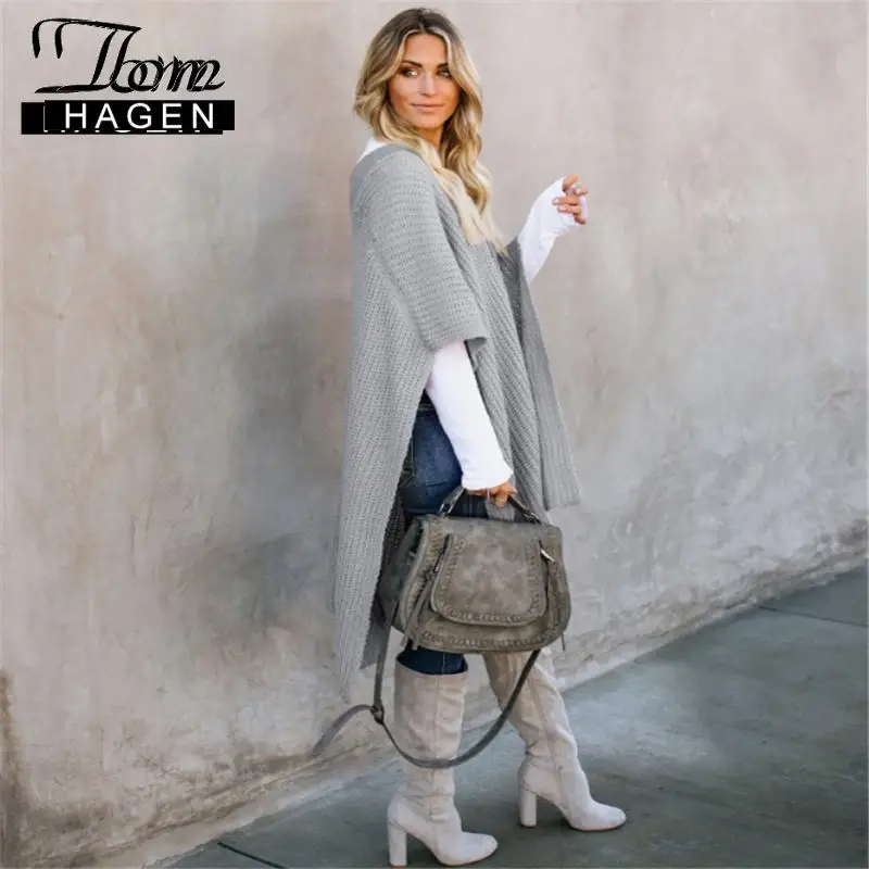 Женская накидка пончо с V образным вырезом зима 2020| |