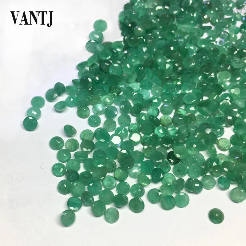 Natural Emerald Loose Gemstone 1PCS Beryl Bare Stone Round Cut Customizable Diy for Silver Gold Women Jewelry Random Delivery