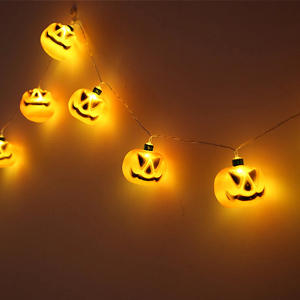 

Outdoor Halloween Decorations Lights 10/20 LED Pumpkin Spider Bat Skull String Light Battery Operated for Indoor Halloween Party