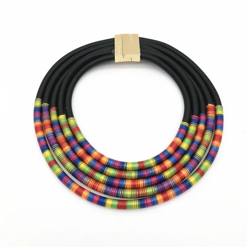 Большой крупный Африканский шнур искусственный ожерелье серьги бохо чокеры