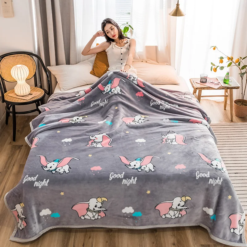 

Dumbo Blankets Fashion Quilts Twin Full Queen King Boys Girls Blankets Throw Flannel Blanket On Bed/Car/Sofa Cartoon Kids Rugs