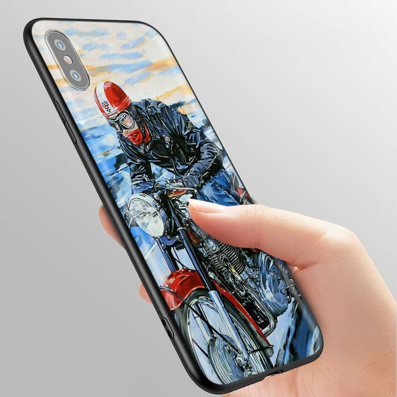 Силиконовый мягкий чехол YIMAOC в стиле ретро для мотокросса iPhone 12 Mini 11 Pro XS Max XR X 8 7 6 6S