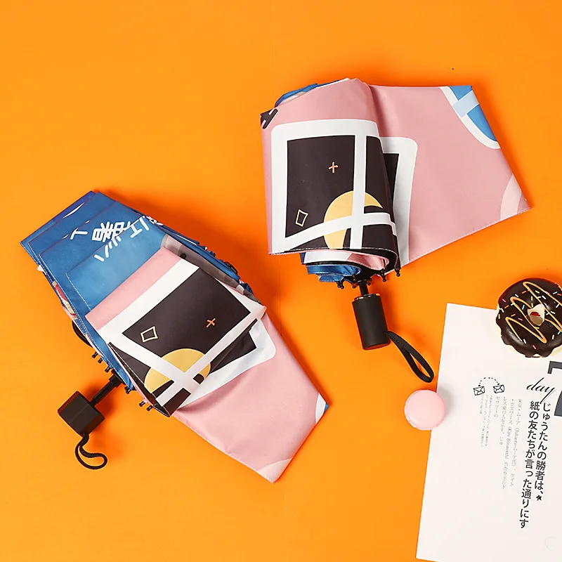 INS Rain Umbrella Women's Dual Purpose Three Folding Parasol Sun-resistant UV-Protection Small and Portable | Дом и сад