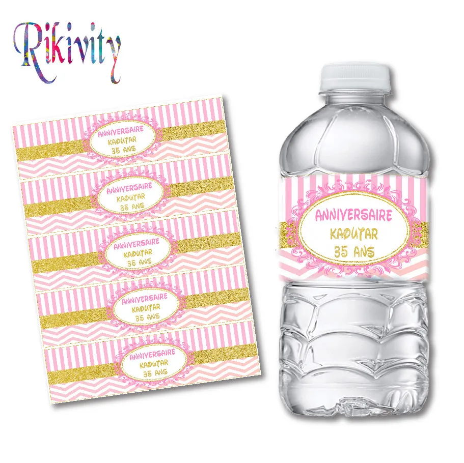 20 шт. Золотые этикетки для бутылок с водой|Украшения своими руками вечеринки| |