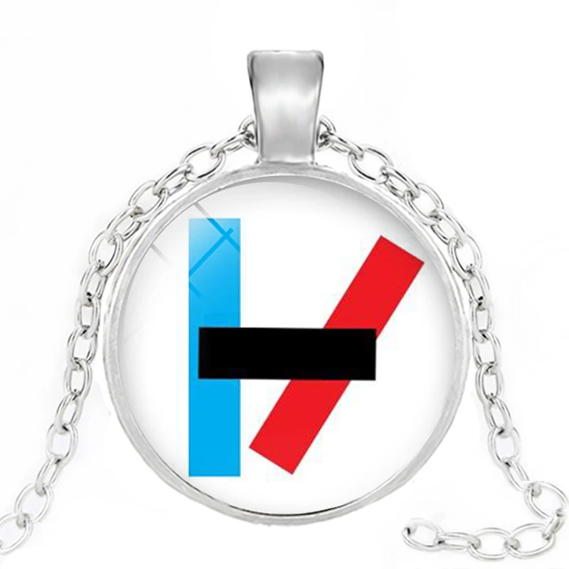 Hot Rock Band Twenty One Pilots Fashion Long Necklace Silver Chain Retro Logo Glass Cabochon Pendant Hiphop Jewelry | Украшения и