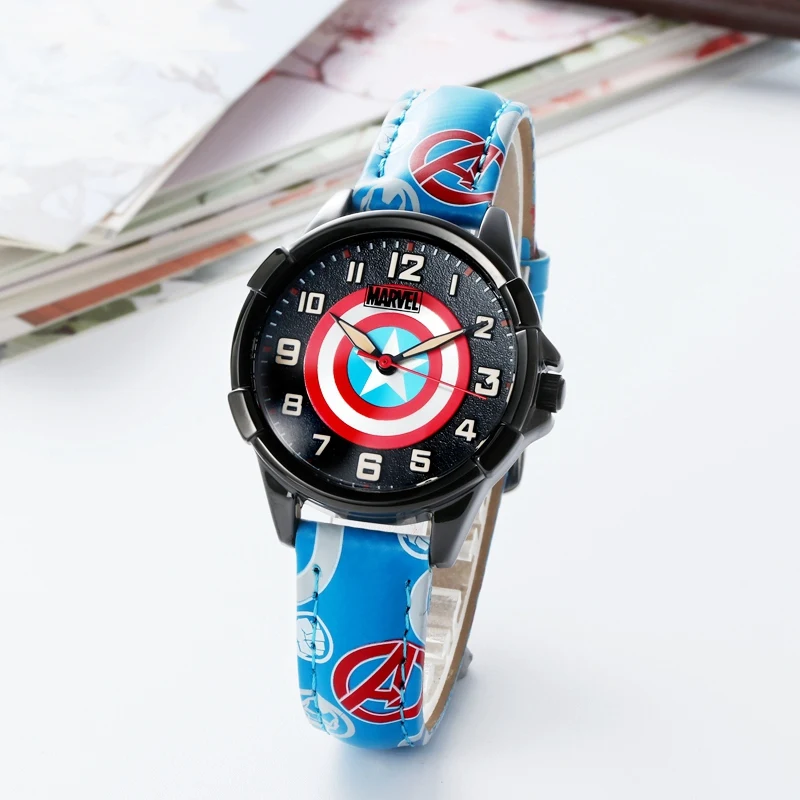 Мужские Кварцевые водонепроницаемые часы Captain America Spider для мальчиков детские
