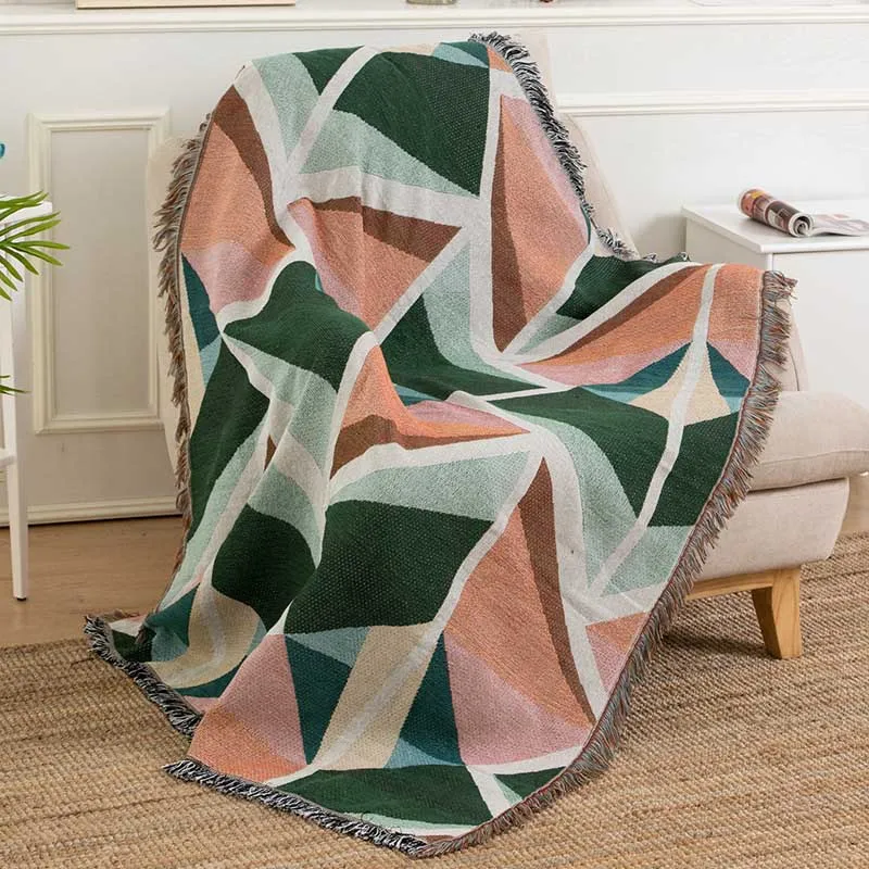 Вязаное домашнее трикотажное покрывало для кровати плед новорожденных