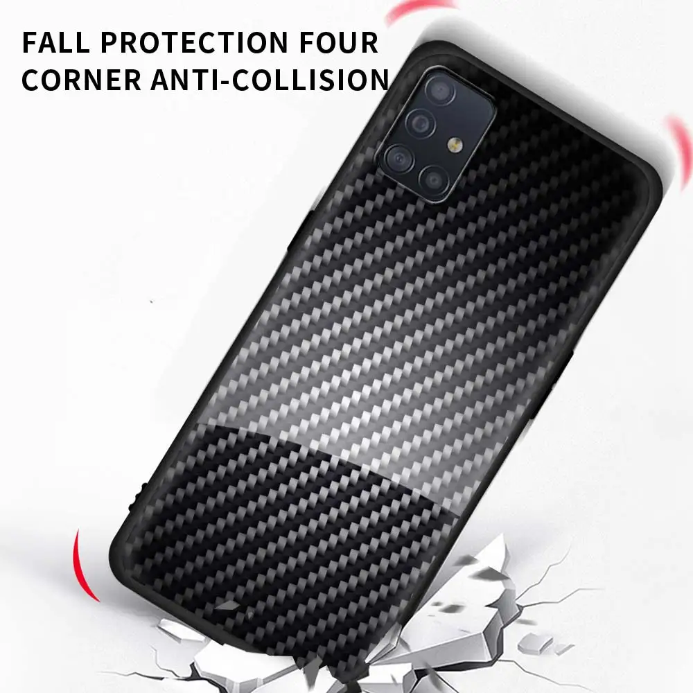 

Car Carbon Fibre Capa for Samsung A51 A71 Tpu Cover for Galaxy A21s A31 A41 A12 A01 M31 M51 M30s Soft Phone Case Sac