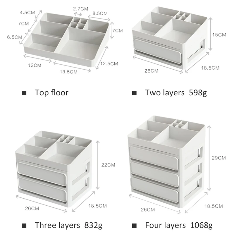 

Japanese Makeup Organizer Baflect Multi-layer Plastic Container Box Makeup Cosmetic Drawers Storage Box Jewelry Box Office Boxe