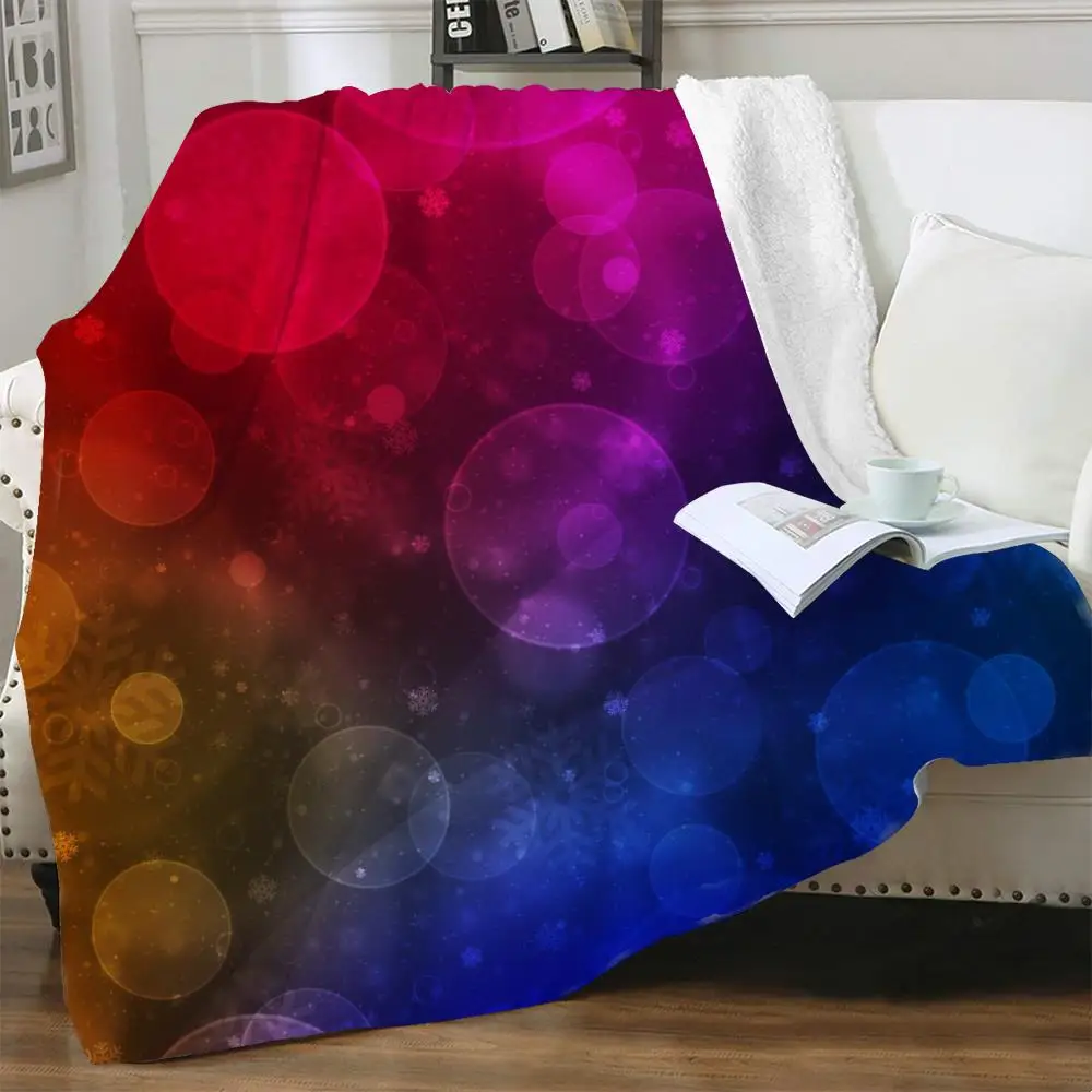 

Новогоднее покрывало NKNK рождественское покрывало, покрывало с цветным 3D-принтом в виде снежинки для кровати, покрывало из шерпы, модное выс...