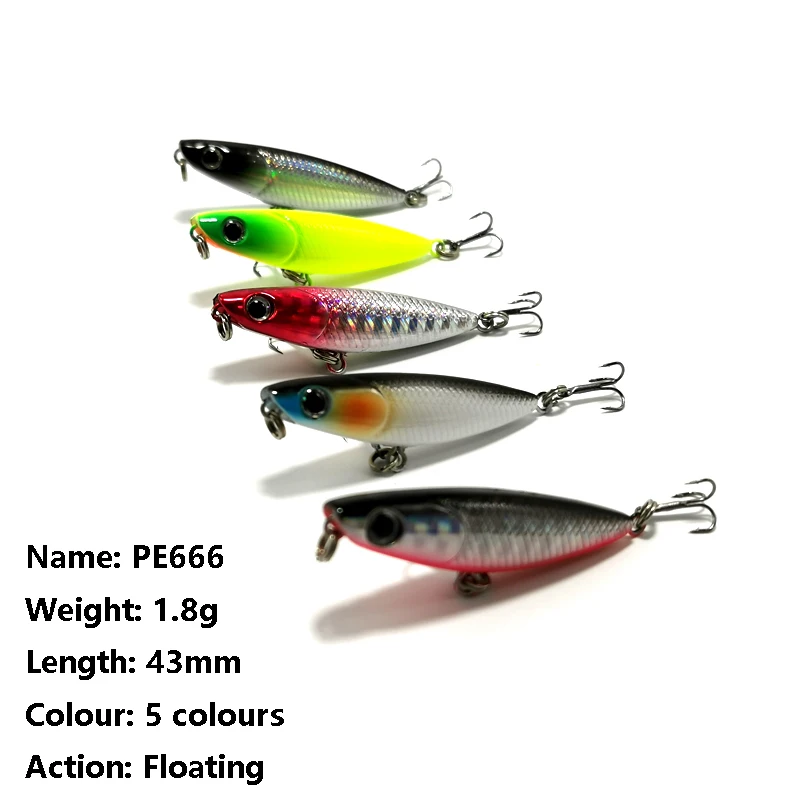 

1pc 1.8g 43mm Fishing Lures Mini Floating Pencil Artificial Swimbait