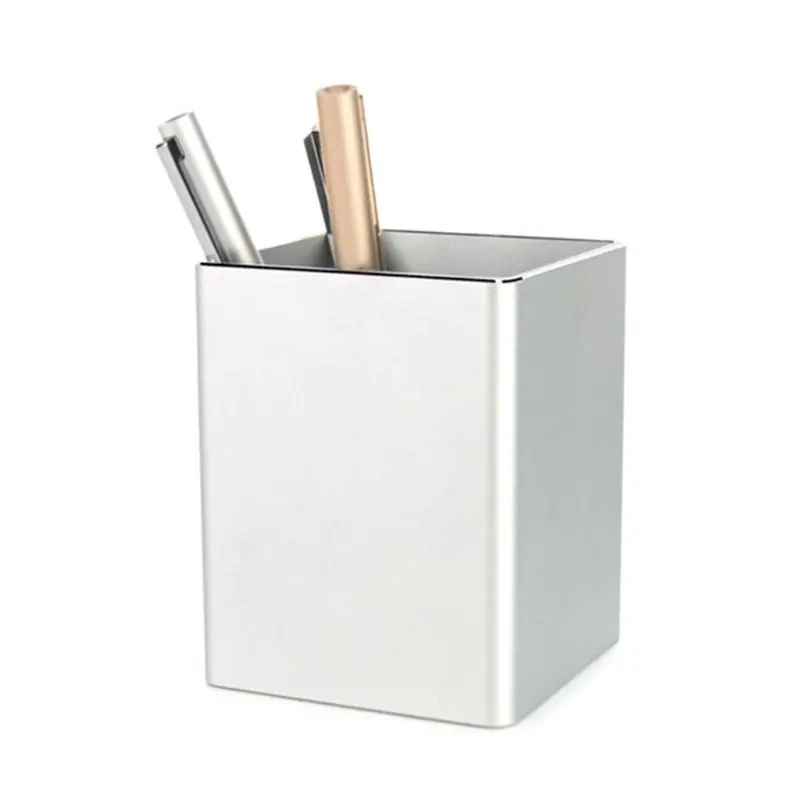 

Metal Square Desk Pen Pencil Organizer Cup Storage Holder Aluminum Containers