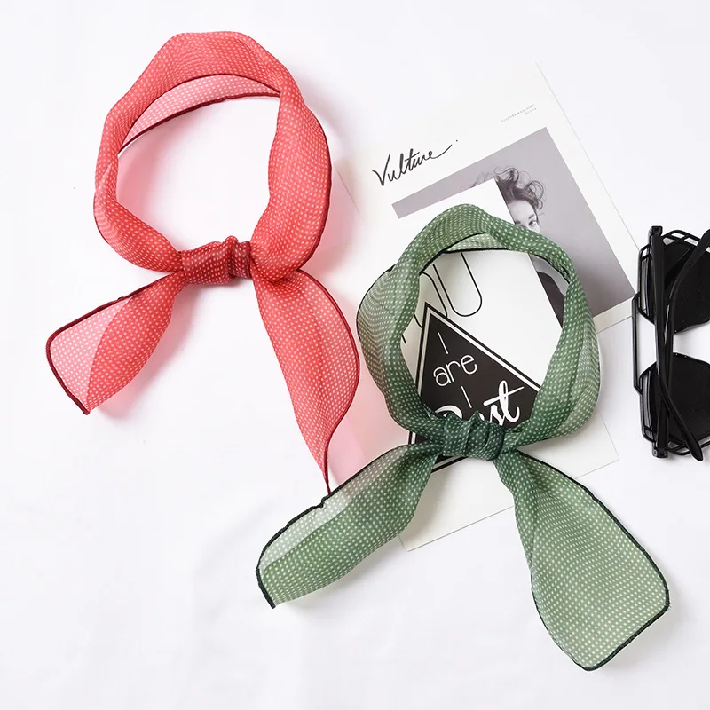 Светильник и тонкий шелковый шарф для женщин в горошек контраст декоративные