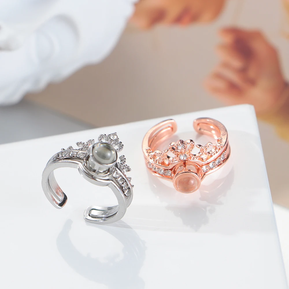 1 шт. кольцо с проекцией 100 языков я люблю тебя открытые циркониевые кольца