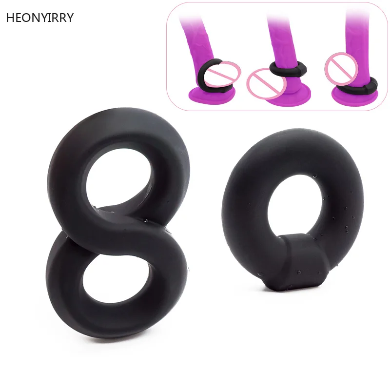 Silicone Cock Ring For Penis Enlargement Condoms Men Extender Intimate Goods Reusable Condom | Красота и здоровье