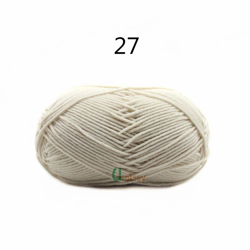 27 36pcs 36 шт./лот, ручная вязка, шерстяная линия, окрашенная, горячая Распродажа, хлопковая Детская Пряжа молочного оттенка, гребенная хлопковая пряжа для вязания крючком, 62 цвета - Цвет: 27 36pcs