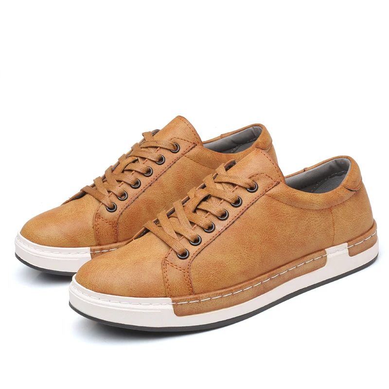 

2021 New Luxury Men Lace Up Sneakers Handmade Casual Shoes For Men Genuine Leather Man Fashion Shoes Comfortable Men Flat Shoe