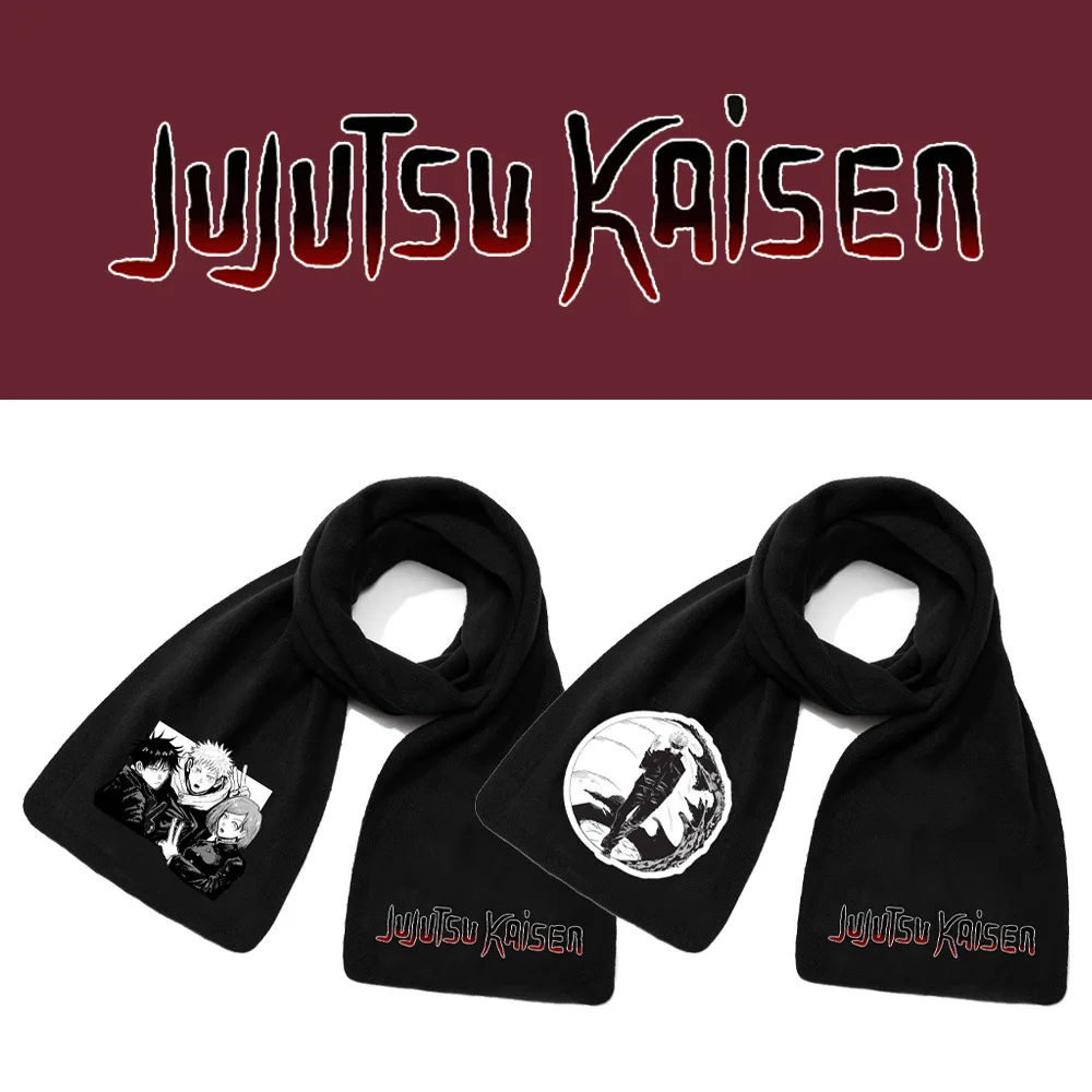 

anime Jujutsu Kaisen Anime Surrounding Bib Polar Fleece Crystal Velvet Men and Women Warm Winter Scarf Animation Derivatives