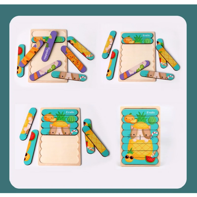 Двусторонняя деревянная головоломка детские игрушки для детей обучающая