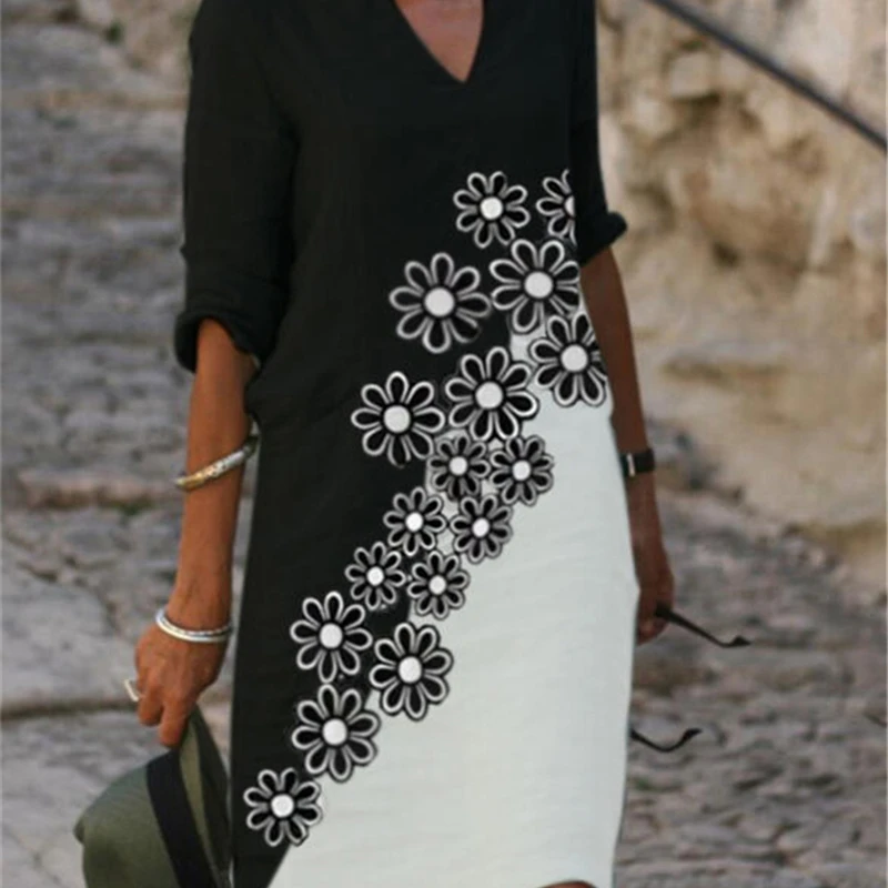 

Elegant women dress loose dress ladies large sizes dress