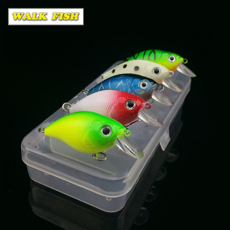 WALK FISH 5 шт./лот рыболовные приманки гольян кренкбейт на окуня набор снастей