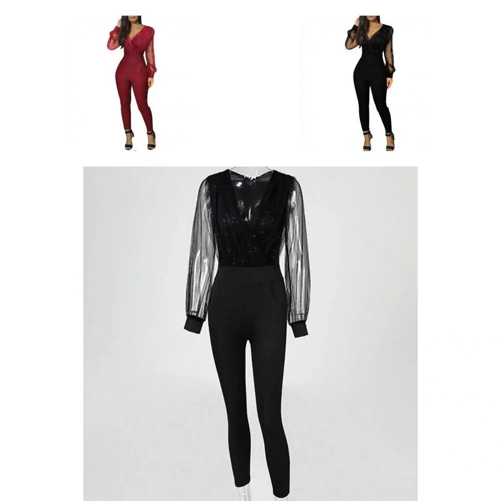 

Ladies Stylish Pure Color Temperament Jumpsuit Slim Women Overalls Solid Color for Dating