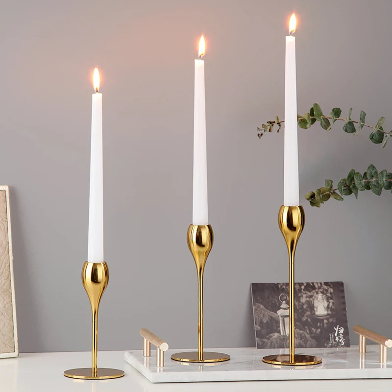 

Modern Simple Candlestick Alloy Scented Candle Holder Exquisite Decoration for Living Room Bedroom Bathroom TOER889