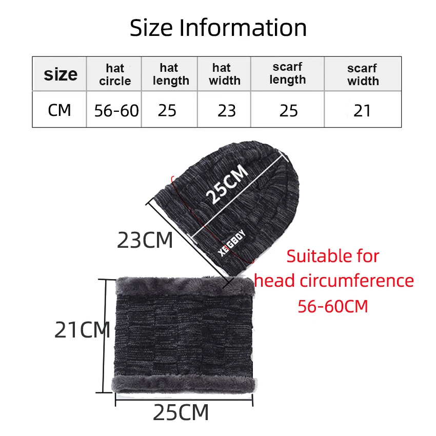 Зимний комплект из шарфа и шапки теплая шапка бини для мужчин вязаные бандана