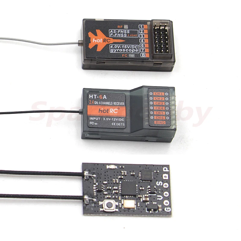 Приемник HotRC HT-6A/PWM FC SBUS 2 4G 6CH для радиосистемы FHSS FPV дрона самолета лодки | Игрушки и