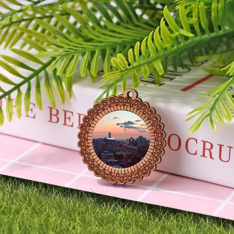 5 шт. DIY деревянная сделанная вручную фоторамка экологичный брелок для свадебной