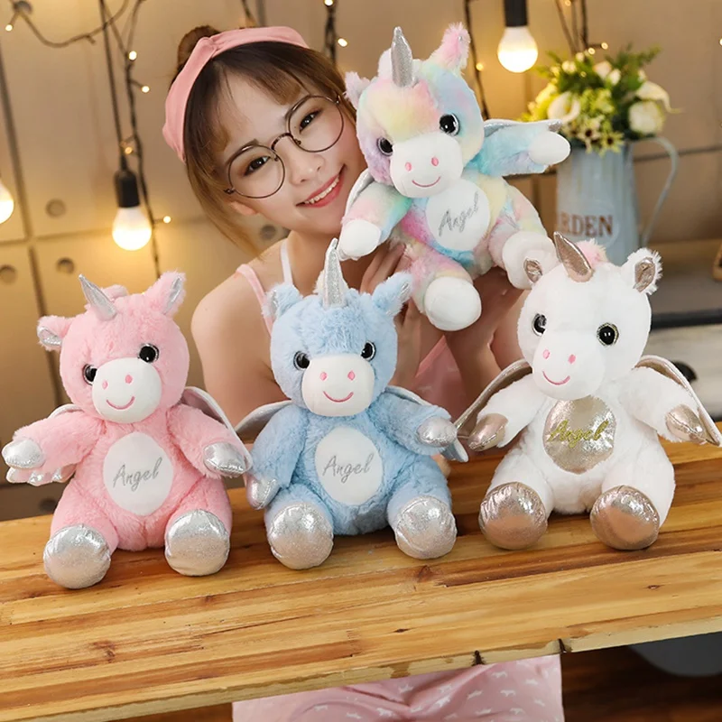 

25cm Soft Unicorn Plush Toy Baby Kids Appease Sleeping Pillow Doll Animal Stuffed Toys Girls Children X-mas Birthday Gifts