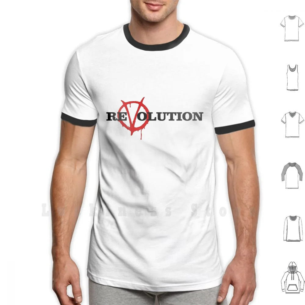 Футболка Revolution V для вендетты Мужская хлопковая футболка с принтом сделай сам