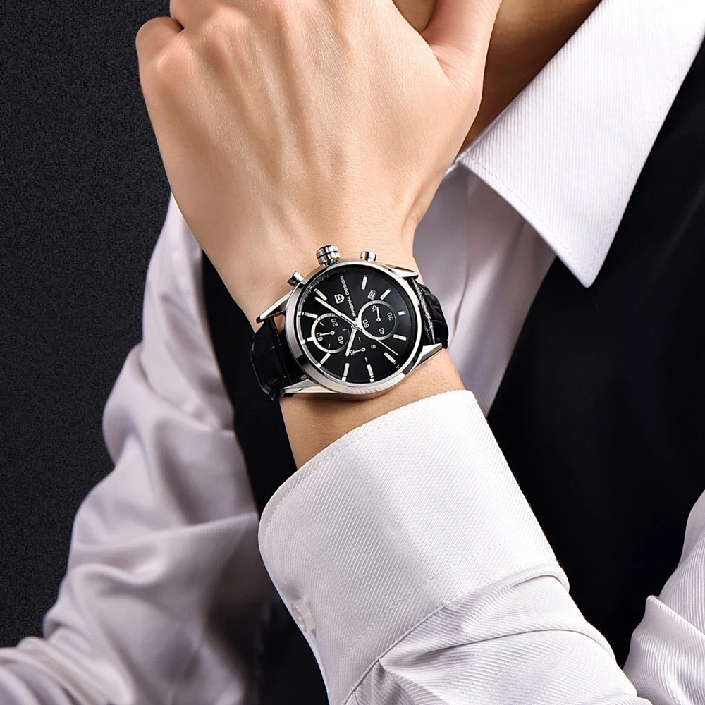

PAGANI DESIGN Luxury Business Men's Quartz Watch Chronograph Leather Brand Men's Hour Waterproof Fashion Men's Watch Wrist