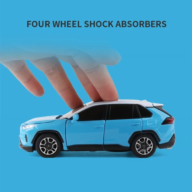 1:32 RAV4 Alloy Car Diecast Sound And Light Pull Back Model Toy Metal Vehicle Mini Simulation Collection Gifts Toys for boys | Игрушки и