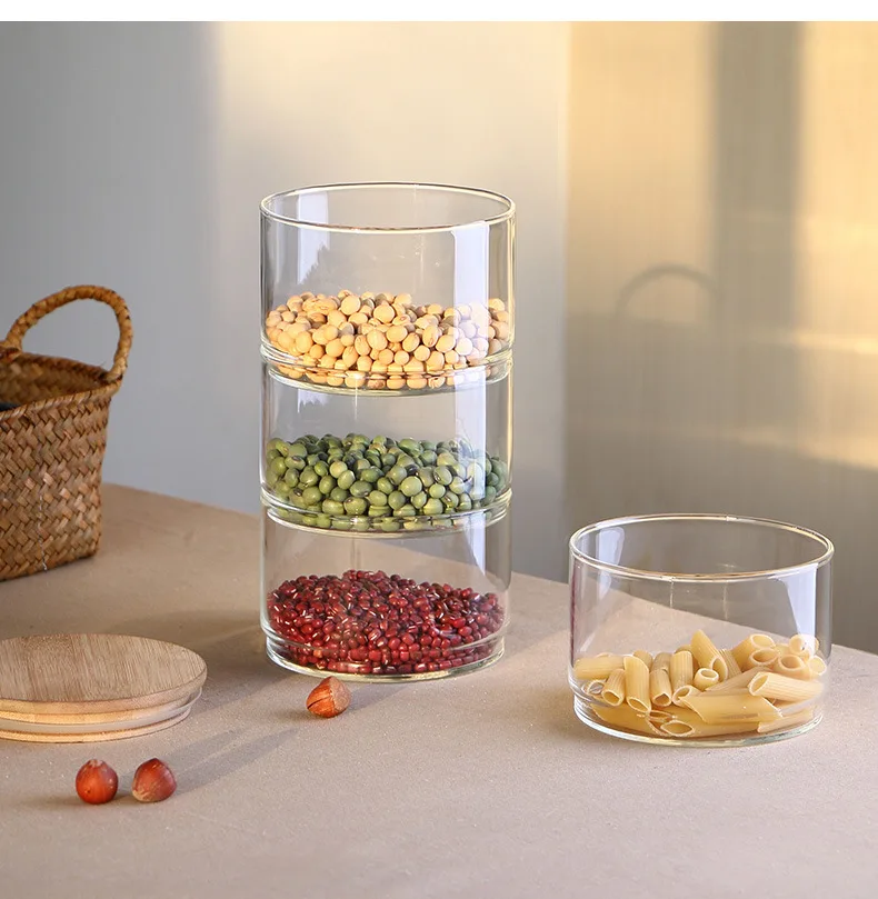 Кухонные герметичные стеклянные банки штабелируемые контейнеры для хранения с