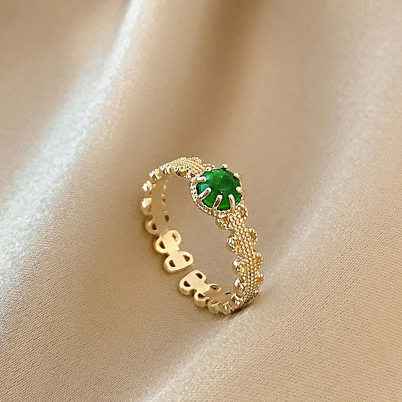 

2021 South Korean new design sense contracted geometric ring opening adjustable fashion woman's ring party jewelry gifts