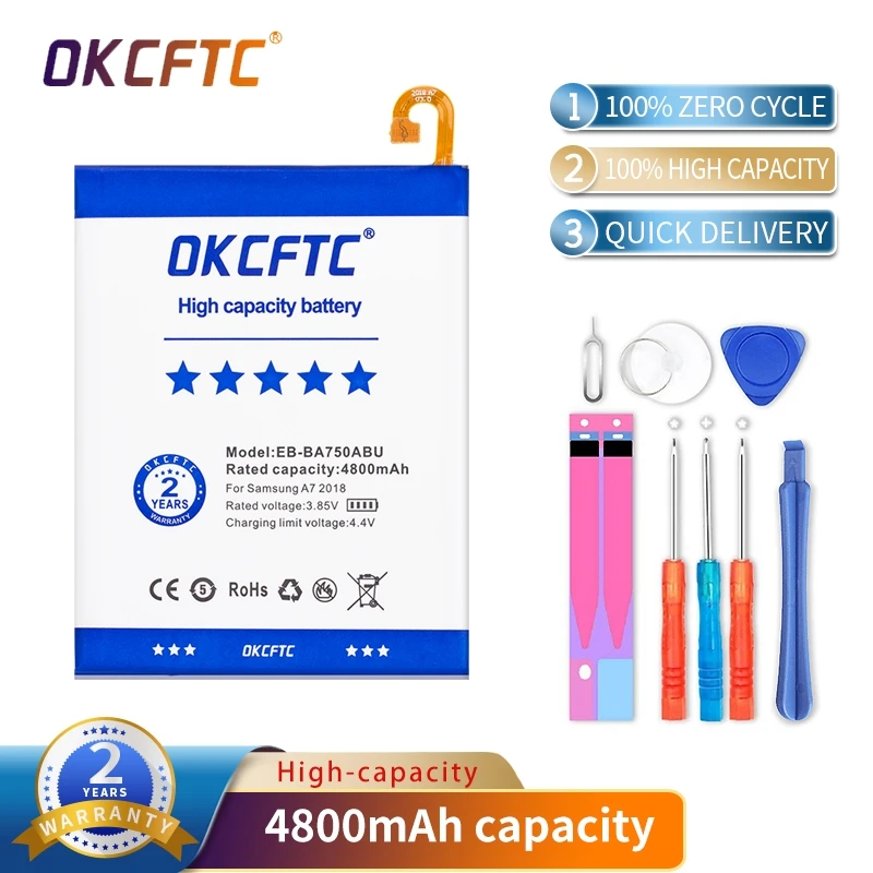 

Phone Battery For SAMSUNG Galaxy A7 2018 A5 2017 A6Plus J1 2016 J7 Note Edge N9150 A750 Alpha G850f +Tools High Quality Battera