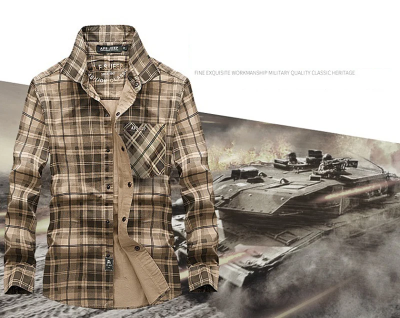 

Men Plaid Breathable Tactical Shirts Long Sleeve 100% Cotton Tops Military Outdoor Sports Cargo Hiking Camping Male Clothes