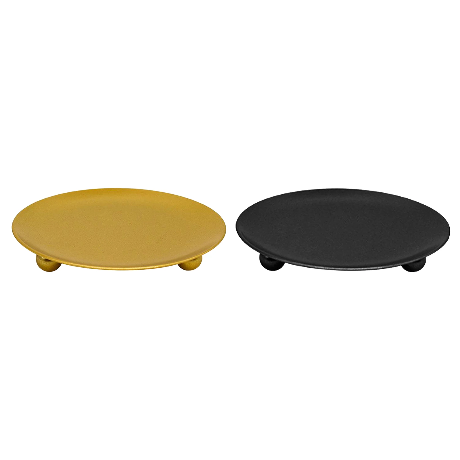 

4pcs Iron Candle Holder for Pillar Candlestick Table Stand Plate Tray Warmer Tall Decorative Set of 3 Wick Home Wedding Decor