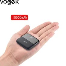 Vogek мини банк питания 10000 мАч светодиодный дисплей внешний портативный Тип C зарядное устройство повербанк двойной USB для iPhone huawei samsung