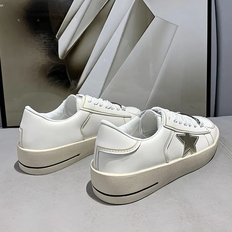 

Womens Sneakers Platform Comfortable Vulcanized Sports Shoes Casual Breathable Leather Star Walking Shoes Zapatillas De Deporte