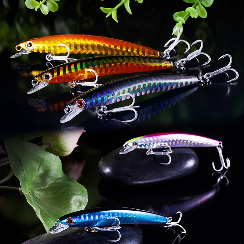 

Bright Color Fake Fish Fishing Lure Baits with 2 Claw Hooks & 3D Simulation Eyes Fishing Supplies For Fisherman 8cm FK88