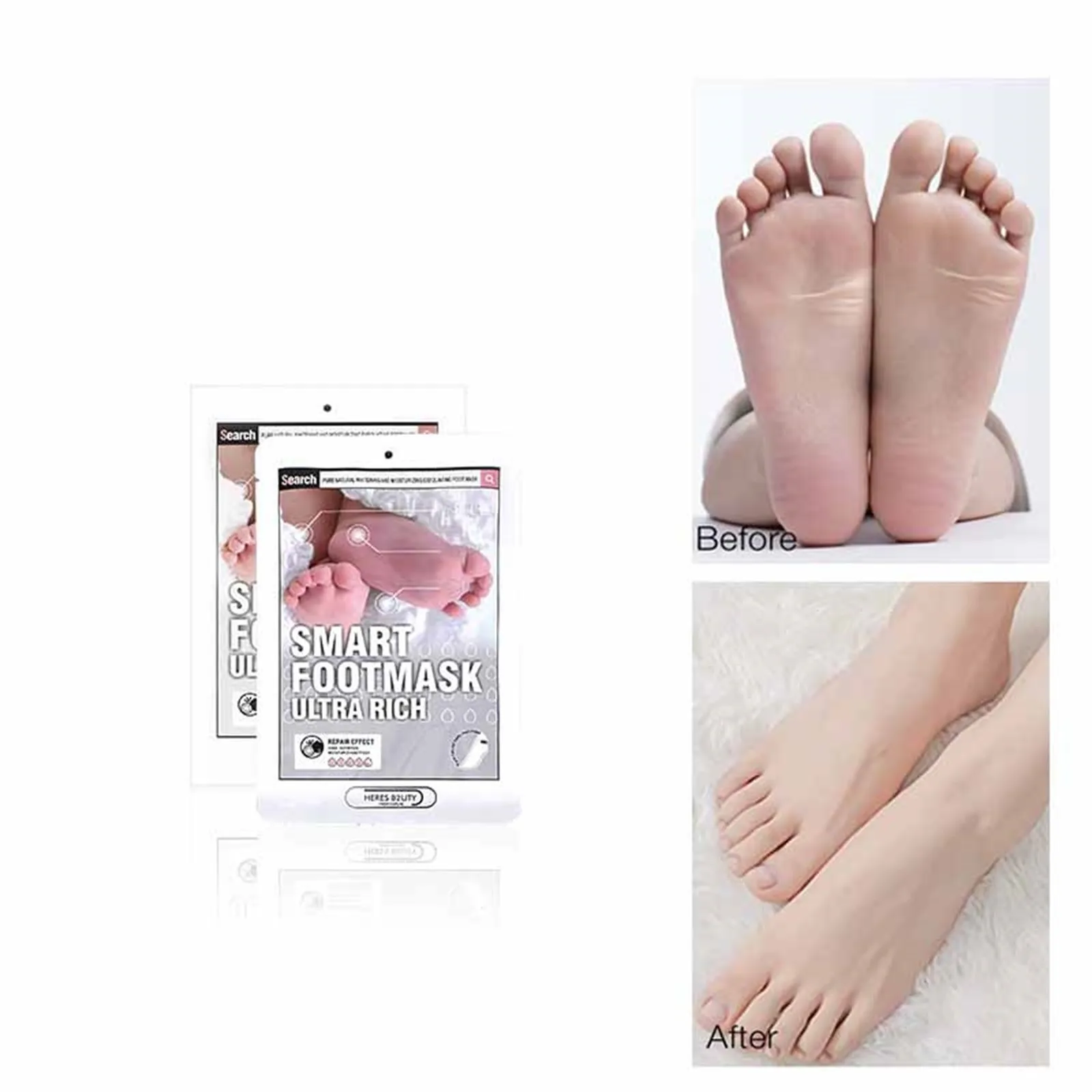 

Cocoanut Oil Nourishing Care Foot Mask For Exfoliating Moisturizing Heel for Feet Mask Remove Dead Skin Heels Foot Peeling Mask