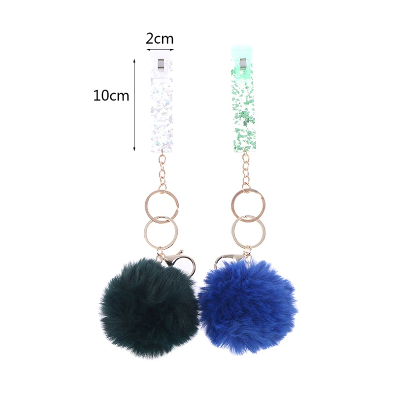 Women Contactless Card Picker Keychain Grabber No Contact Hairball Pendant Resin Key Ring Charm Holder Bag Car Accessories | Украшения и
